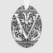 Brief V Middeleeuws Monogram Art Nouveau Ornament (achterkant)
