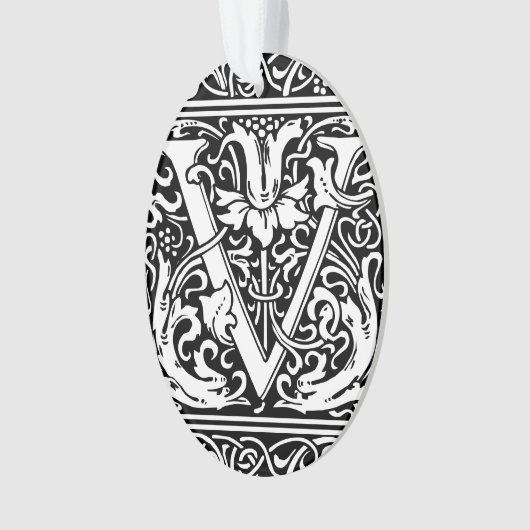Brief V Middeleeuws Monogram Art Nouveau Ornament (voorkant)