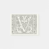 Brief V Middeleeuws Monogram Art Nouveau Post-it® Notes (Voorkant)