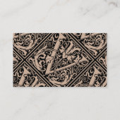 Brief V Middeleeuws Monogram Art Nouveau Visitekaartje (Achterkant)