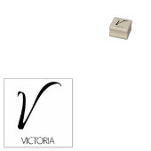 Brief V Monogram Aangepaste rubberen stempel (Gestempeld)