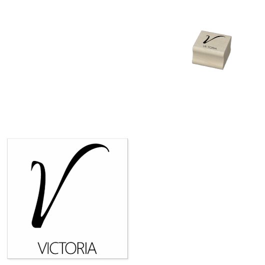 Brief V Monogram Aangepaste rubberen stempel (Gestempeld)