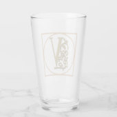 BRIEF V MONOGRAM Beauful Wedding New Home Gift Glas (Achterkant)