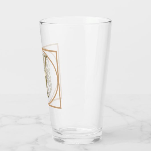 BRIEF V MONOGRAM Beauful Wedding New Home Gift Glas (Links)