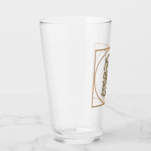 BRIEF V MONOGRAM Beauful Wedding New Home Gift Glas (Rechts)