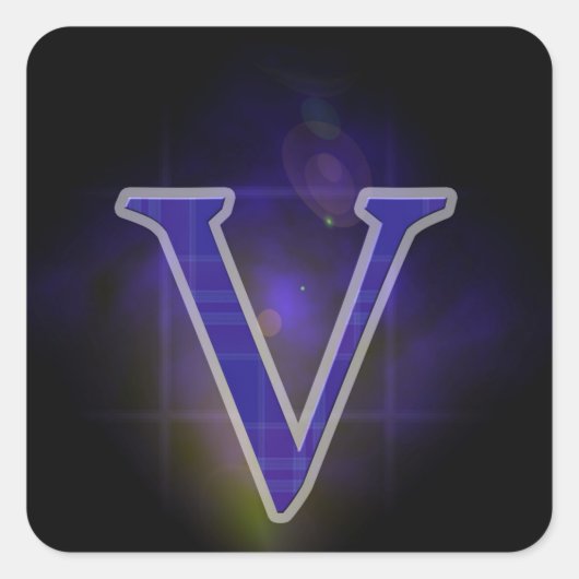 Brief V Vierkante Sticker (Voorkant)