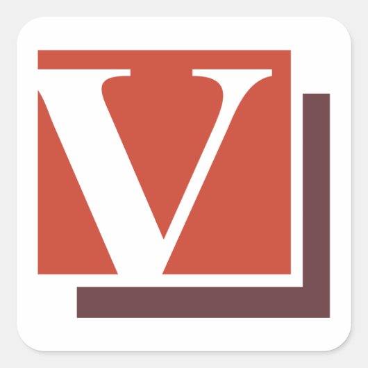 Brief V Vierkante Sticker (Voorkant)