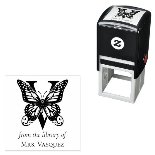 Brief V Vlindermonogram uit de bibliotheek van Zelfinktende Stempel (In situ)