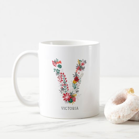 Brief V | Whimsical Floral Letter Monogram I Mok (Met donut)