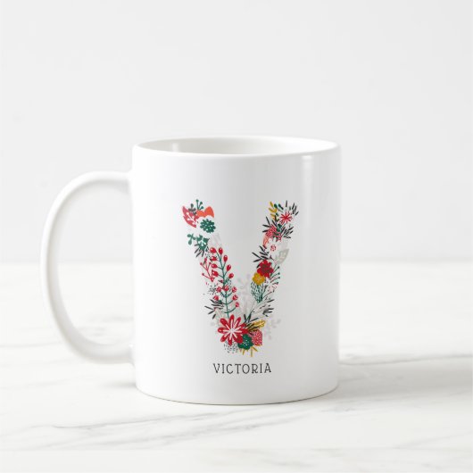 Brief V | Whimsical Floral Letter Monogram I Mok (Links)