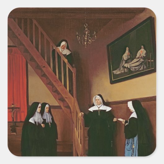 Brief van aanbeveling 1859 vierkante sticker (Voorkant)