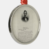Brief van Abraham Lincoln Metalen Ornament (Rechts)
