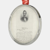 Brief van Abraham Lincoln Metalen Ornament (Links)