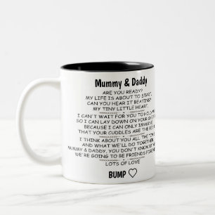 Brief van Baby Bump aan Mummy & Dad to be Tweekleurige Koffiemok