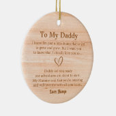 Brief van Bump Daddy om houten te zijn Keramisch Ornament (Rechts)