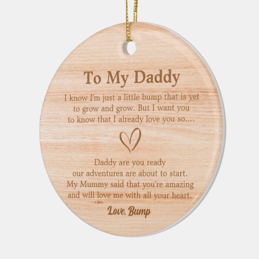 Brief van Bump Daddy om houten te zijn Keramisch Ornament (Links)