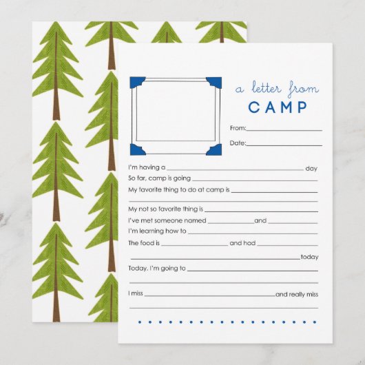 Brief van Camp Stationery Notitiekaartje (Voorkant / Achterkant)