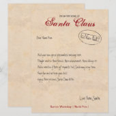Brief van de bureau van de Santa Personalized Kaart (Voorkant / Achterkant)