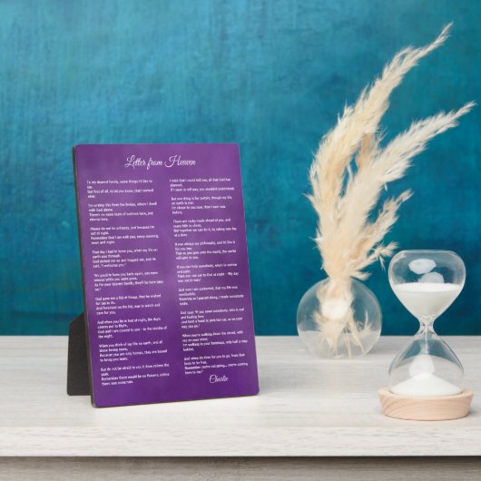 Brief van de hemel - Personaliseer met de naam van Fotoplaat (Zijkant)