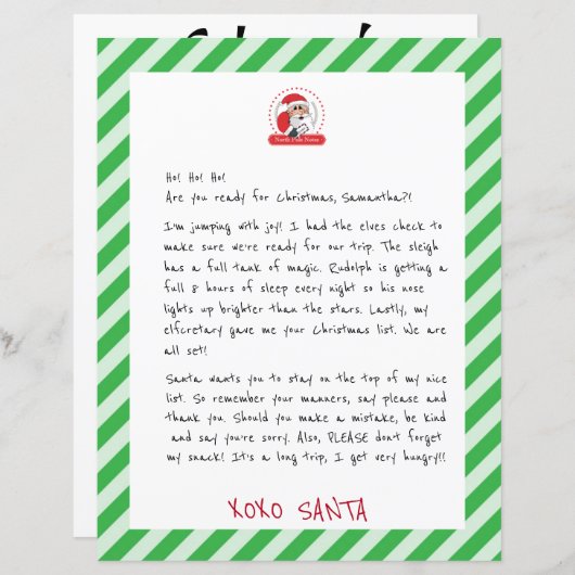 Brief van de kerstman aan de Kinderen (Voorkant / Achterkant)