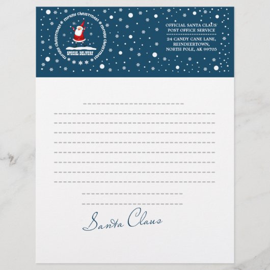 Brief van de kerstman. Custom Gepersonaliseerd Briefhoofd (Voorkant)