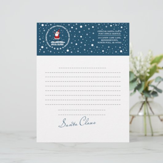 Brief van de kerstman. Custom Gepersonaliseerd Briefhoofd (Staand voorkant)