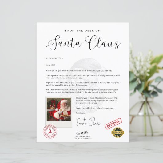 Brief van de Kerstman Gepersonaliseerde Kerst Fun (Staand voorkant)