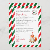 Brief van de Kerstman Goed Gedrag Puntenkaart Kaart (Voorkant / Achterkant)