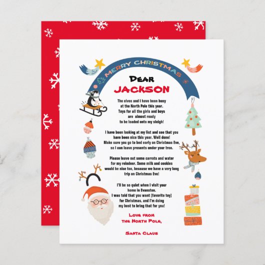Brief van de Kerstman op de Noordpool (Voorkant / Achterkant)