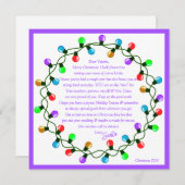 Brief van de Kerstman Paarse thema Papier Vel Feestdagenkaart (Voorkant / Achterkant)