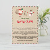 Brief van de Kerstman sjabloon Kaart (Staand voorkant)