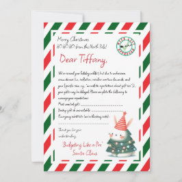 Brief van de kerstman Vertraging van het geschenk Kaart