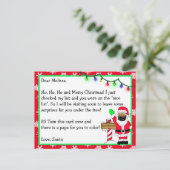 Brief van de Kerstman voor Kinderen + Kleurenpagin Briefkaart (Staand voorkant)