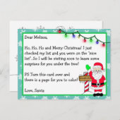 Brief van de Kerstman voor Kinderen + Kleurenpagin Briefkaart (Voorkant / Achterkant)