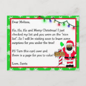 Brief van de Kerstman voor Kinderen + Kleurenpagin Briefkaart (Voorkant)