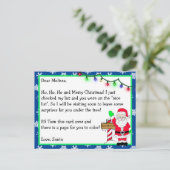 Brief van de Kerstman voor Kinderen + Kleurenpagin Briefkaart (Staand voorkant)