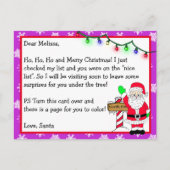 Brief van de Kerstman voor Kinderen + Kleurenpagin Briefkaart (Voorkant)