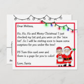 Brief van de Kerstman voor kinderen | Pagina op ac Briefkaart (Voorkant / Achterkant)