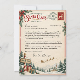 Brief van de Kerstman voor Kinderen van de Noordpo Kaart