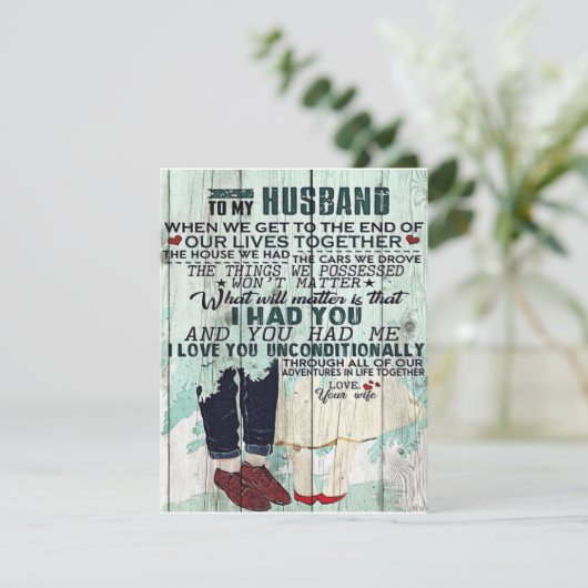 Brief van de klacht aan de echtgenoot | Cool Desig Kaart (Staand voorkant)