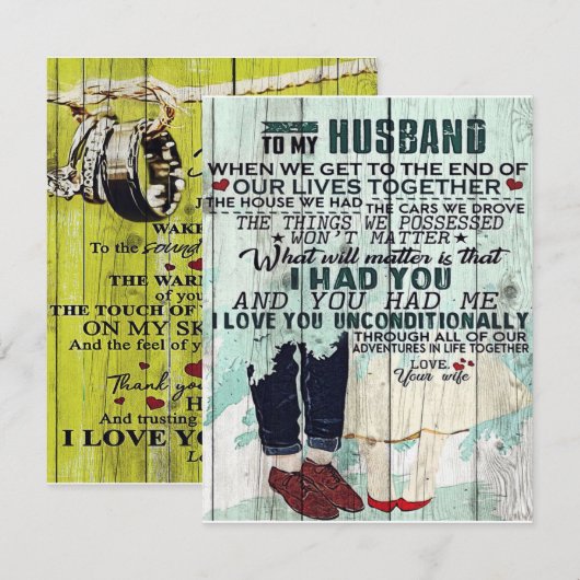 Brief van de klacht aan de echtgenoot | Cool Desig Kaart (Voorkant / Achterkant)