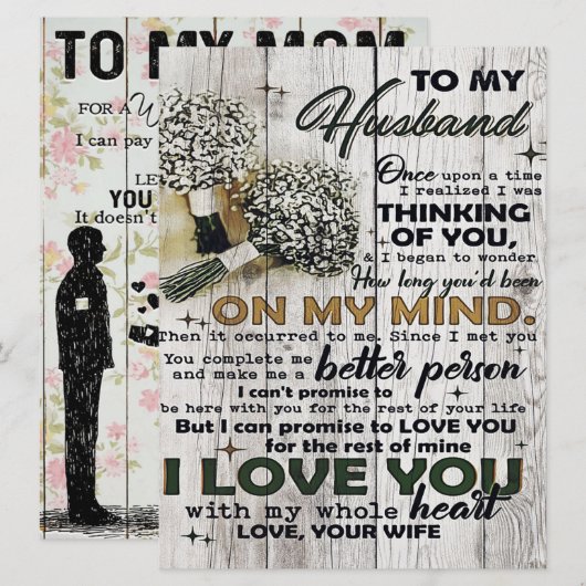 Brief van de klacht aan de echtgenoot | Lovely Gif Menu (Voorkant / Achterkant)