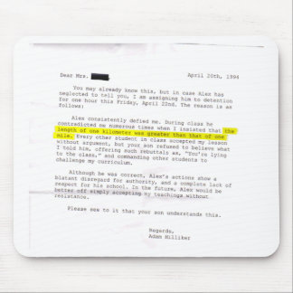 Brief van de leraar: "Accepteer mijn lerarenopleid Muismat