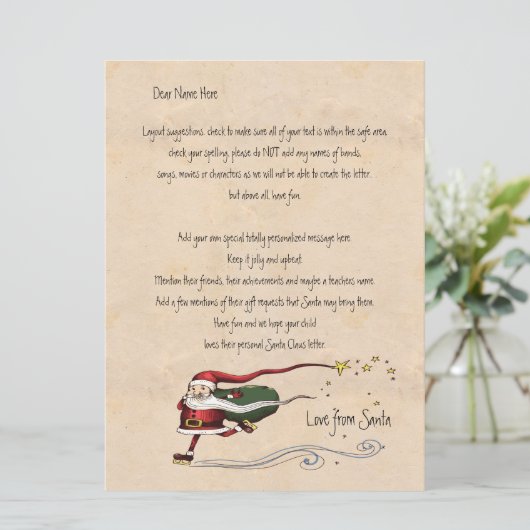 Brief van de Santa Personalized (Staand voorkant)