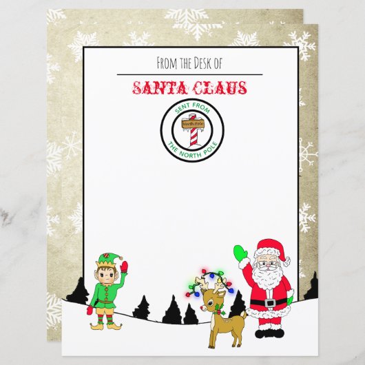 Brief van de Santa van de Noordpool (Voorkant / Achterkant)