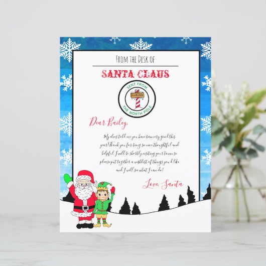Brief van de Santa van de Noordpool (Staand voorkant)