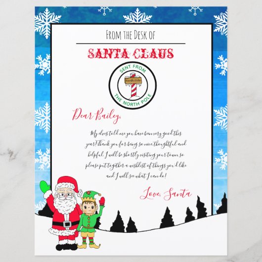 Brief van de Santa van de Noordpool (Voorkant)