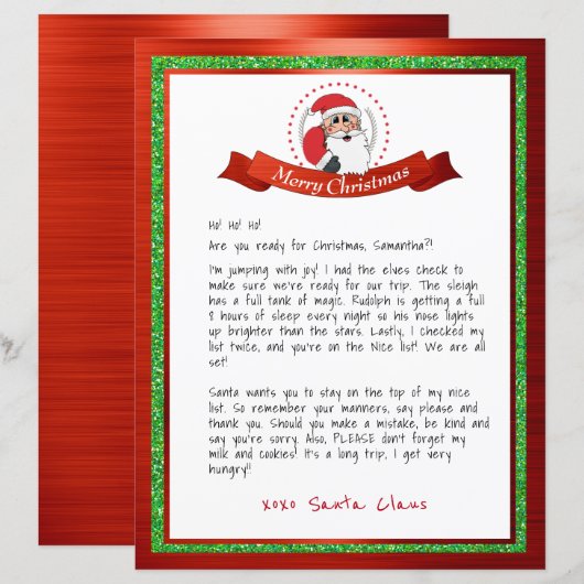 Brief van de Santa van Noordpool (Voorkant / Achterkant)