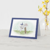 Brief van een Bluebird  Wenskaart Kaart (Gele Bloem)