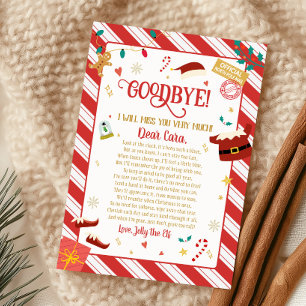 Brief van Elf Christmas Goodbye Letter Kaart